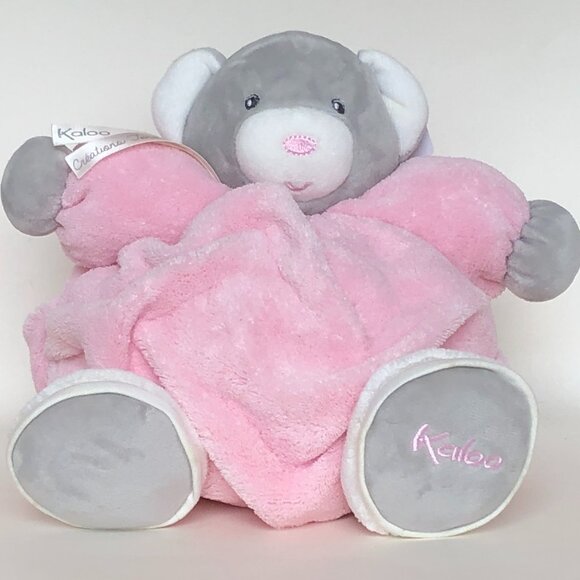 Kaloo Brand New Bear Pink-Medium Chubby Plush Stuffed Animal - Picture 8 of 12
